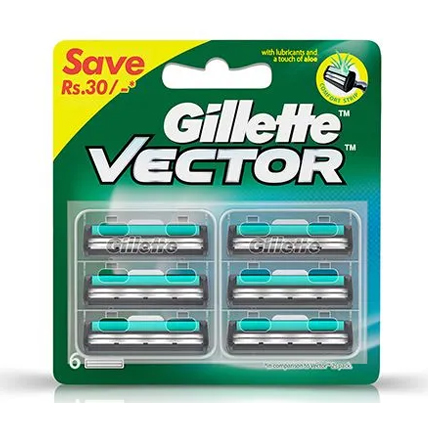 Gillette Shaving Blades Vector Plus 6 Cartridge 